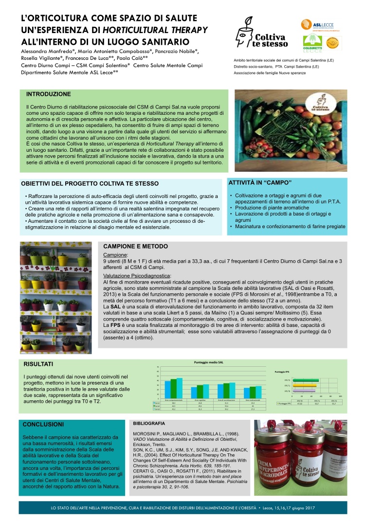 L’ORTICOLTURA COME SPAZIO DI SALUTE UN’ESPERIENZA DI HORTICULTURAL THERAPY IN UN LUOGO SANITARIO